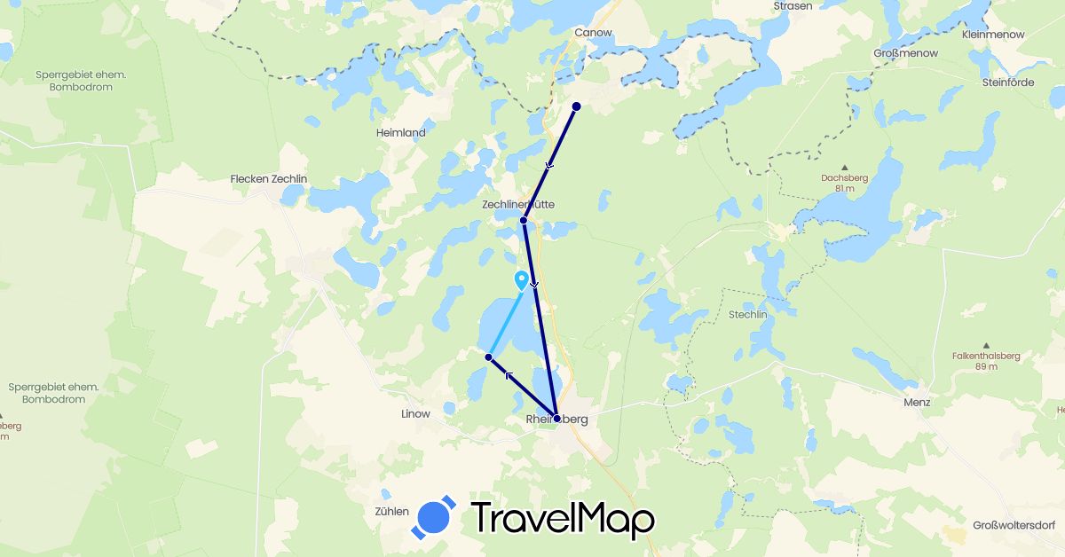 TravelMap itinerary: driving, boat in Germany (Europe)